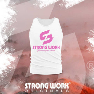 STRONG WORK ORIGINALS PINK EDITION ORGANIC COTTON TANK TOP FOR MEN - STRONG WORK SPORTSWEAR
