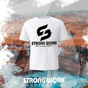 STRONG WORK SPORTSWEAR - STRONG WORK SHORT SLEEVE T-SHIRT IN ORGANIC COTTON "GRUNGE/DON'T STOP RUNNING" FOR WOMEN