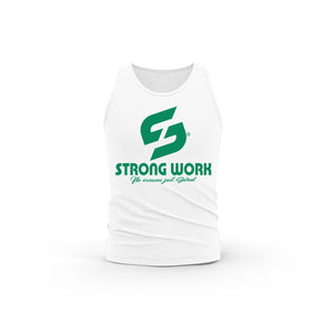 STRONG WORK ORIGINALS GREEN EDITION ORGANIC COTTON TANK TOP FOR MEN - WHITE - STRONG WORK SPORTSWEAR