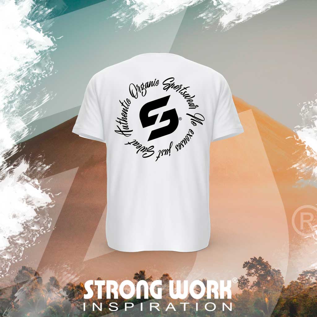 STRONG WORK SPORTSWEAR - Strong Work Inspiration Authentic organic cotton short sleeve T-shirt for women - BACK VIEW