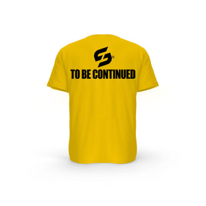 STRONG WORK SHORT SLEEVE T-SHIRT IN ORGANIC COTTON "TO BE CONTINUED" FOR WOMEN - SPECTRA YELLOW BACK VIEW