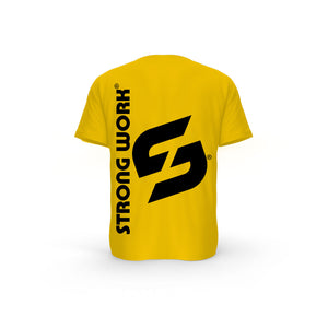 Strong Work Evolution organic cotton short sleeve T-shirt for men - SPECTRA YELLOW BACK VIEW