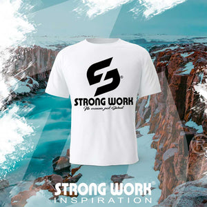 STRONG WORK SPORTSWEAR - STRONG WORK SHORT SLEEVE T-SHIRT IN ORGANIC COTTON "IF YOU SEE ME LESS I'M DOING MORE" FOR WOMEN