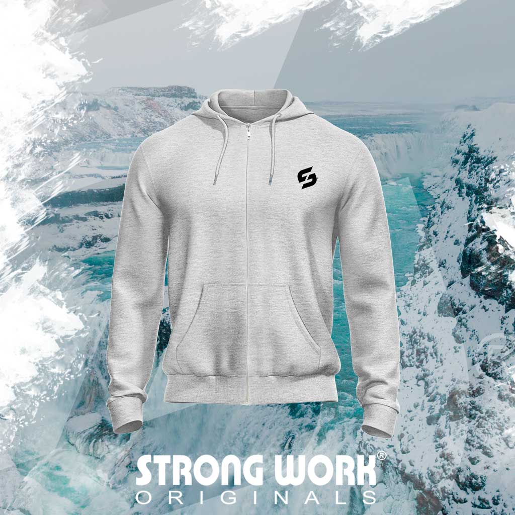 STRONG WORK SPORTSWEAR - Strong Work New Classic men's organic cotton zipped hooded sweatshirt 