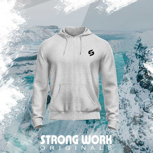 STRONG WORK SPORTSWEAR - Strong Work New Classic men's organic cotton zipped hooded sweatshirt