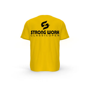 Strong Work Classic Open organic cotton short sleeve T-shirt for men - SPECTRA YELLOW BACK VIEW