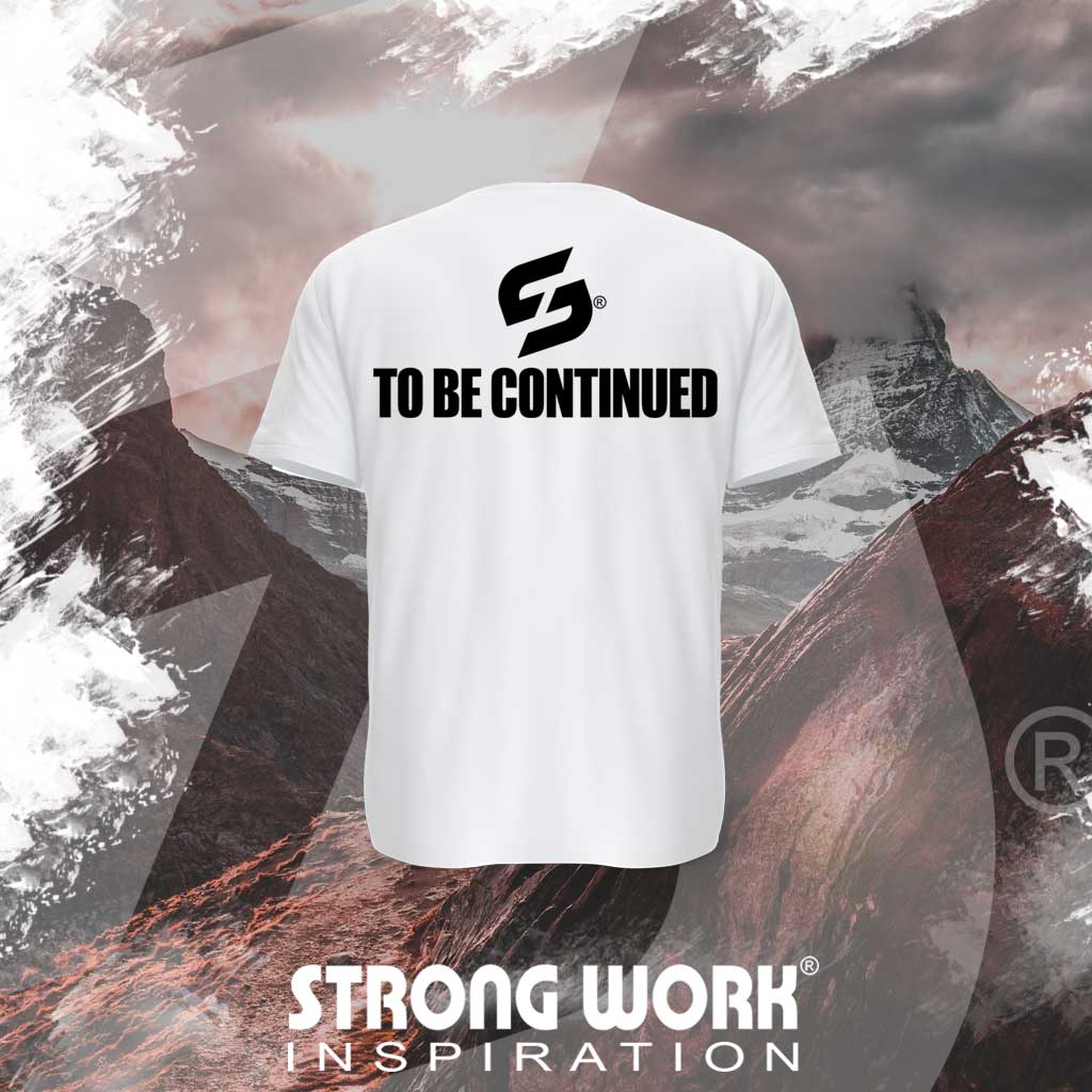STRONG WORK SPORTSWEAR - STRONG WORK SHORT SLEEVE T-SHIRT IN ORGANIC COTTON "TO BE CONTINUED" FOR WOMEN - BACK VIEW