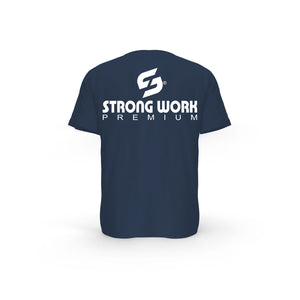 Strong Work PREMIUM EDITION organic cotton short sleeve T-shirt for women - FRENCH NAVY BACK VIEW