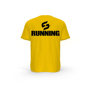 STRONG WORK SHORT SLEEVE T-SHIRT IN ORGANIC COTTON "RUNNING" FOR MEN 6 SPECTRA YELLOW BACK VIEW