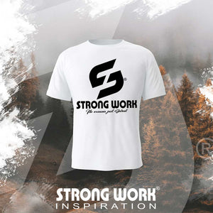STRONG WORK SPORTSWEAR - STRONG WORK SHORT SLEEVE T-SHIRT IN ORGANIC COTTON "INSPIRATION/INTENSITY" FOR WOMEN