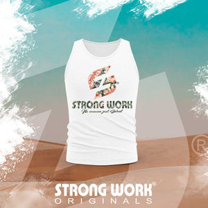 STRONG WORK FLOWERS EDITION ORGANIC COTTON TANK TOP FOR MEN - ORGANIC SPORTSWEAR