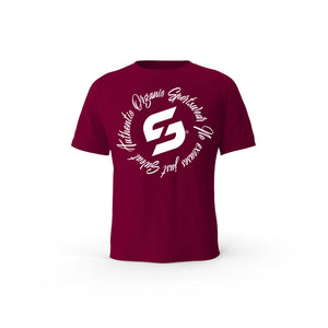 Strong Work Authentic organic cotton short sleeve T-shirt for women - BURGUNDY