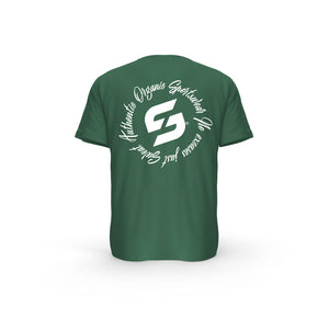 Strong Work Inspiration Authentic organic cotton short sleeve T-shirt for women - BOTTLE GREEN BACK VIEW