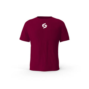 Strong Work Crucial organic cotton short sleeve T-shirt for women - BURGUNDY