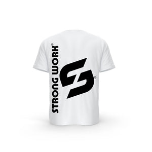 Strong Work Evolution organic cotton short sleeve T-shirt for women - WHITE BACK VIEW