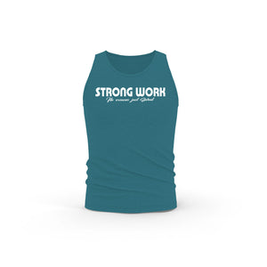 STRONG WORK INTENSITY ORGANIC COTTON TANK TOP FOR WOMEN - OCEAN