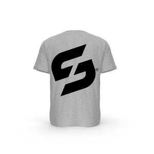 Strong Work Legend organic cotton short sleeve T-shirt for men - HEATHER GREY BACK VIEW