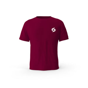 Strong Work New Classic organic cotton short sleeve T-shirt for men - BURGUNDY