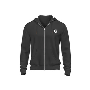 Strong Work New Classic men's organic cotton zipped hooded sweatshirt - BLACK SWEATSHIRT