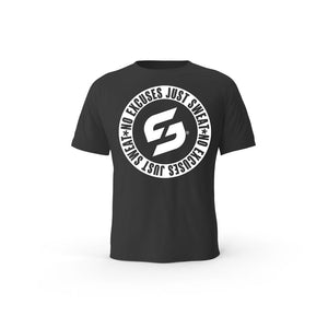 Strong Work No excuses just sweat Black Edition organic cotton short sleeve T-shirt for women - BLACK