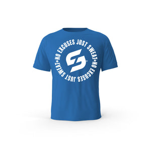 Strong Work No excuses just Sweat organic cotton short sleeve T-shirt for women - ROYAL BLUE