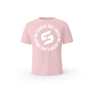 Strong Work No excuses just Sweat organic cotton short sleeve T-shirt for men - COTTON PINK