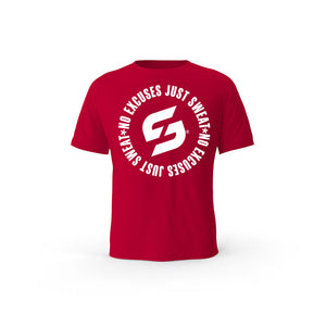 Strong Work No excuses just Sweat organic cotton short sleeve T-shirt for women - RED