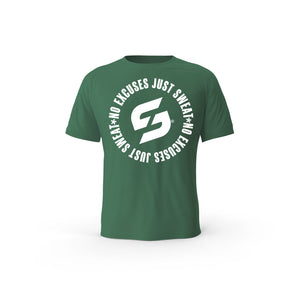 Strong Work No excuses just Sweat organic cotton short sleeve T-shirt for women - BOTTLE GREEN