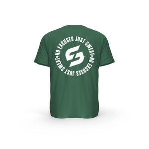 Strong Work Inspiration No excuses just Sweat organic cotton short sleeve T-shirt for women - GREEN BOTTLE BACK VIEW