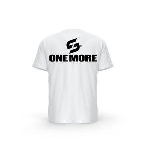 STRONG WORK SHORT SLEEVE T-SHIRT IN ORGANIC COTTON "ONE MORE" FOR MEN - WHITE BACK VIEW
