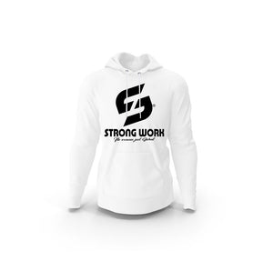 Strong Work Originals organic cotton hooded sweatshirt for men - WHITE