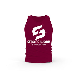 STRONG WORK ORIGINALS ORGANIC COTTON TANK TOP FOR WOMEN - BURGUNDY