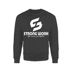 STRONG WORK SWEATSHIRT IN ORGANIC COTTON "CROSSOVER" FOR WOMEN - BLACK