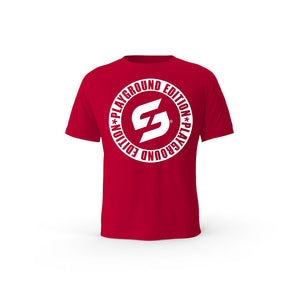 Strong Work Playground Edition organic cotton short sleeve T-shirt for men - RED