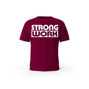 Strong Impact organic cotton short sleeve T-shirt for men - BURGUNDY