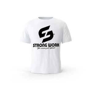 STRONG WORK SHORT SLEEVE T-SHIRT IN ORGANIC COTTON "ONE MORE" FOR MEN - WHITE