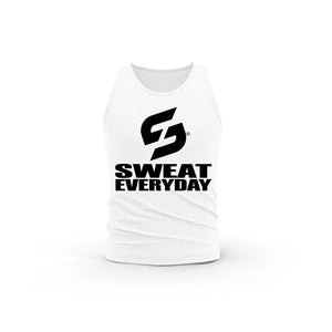 STRONG WORK TANK TOP IN ORGANIC COTTON "SWEAT EVERYDAY" FOR MEN - WHITE