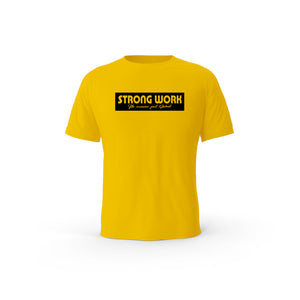 Strong Work Tenacity organic cotton short sleeve T-shirt for men - YELLOW