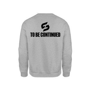 STRONG WORK SWEATSHIRT IN ORGANIC COTTON "TO BE CONTINUED" FOR MEN - HEATHER GREY BACK VIEW