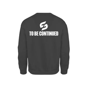 STRONG WORK SWEATSHIRT IN ORGANIC COTTON "TO BE CONTINUED" FOR WOMEN - BLACK BACK VIEW