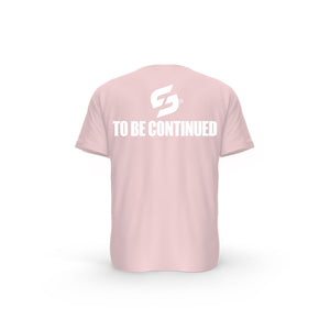 STRONG WORK SHORT SLEEVE T-SHIRT IN ORGANIC COTTON "TO BE CONTINUED" FOR WOMEN - COTTON PINK BACK VIEW