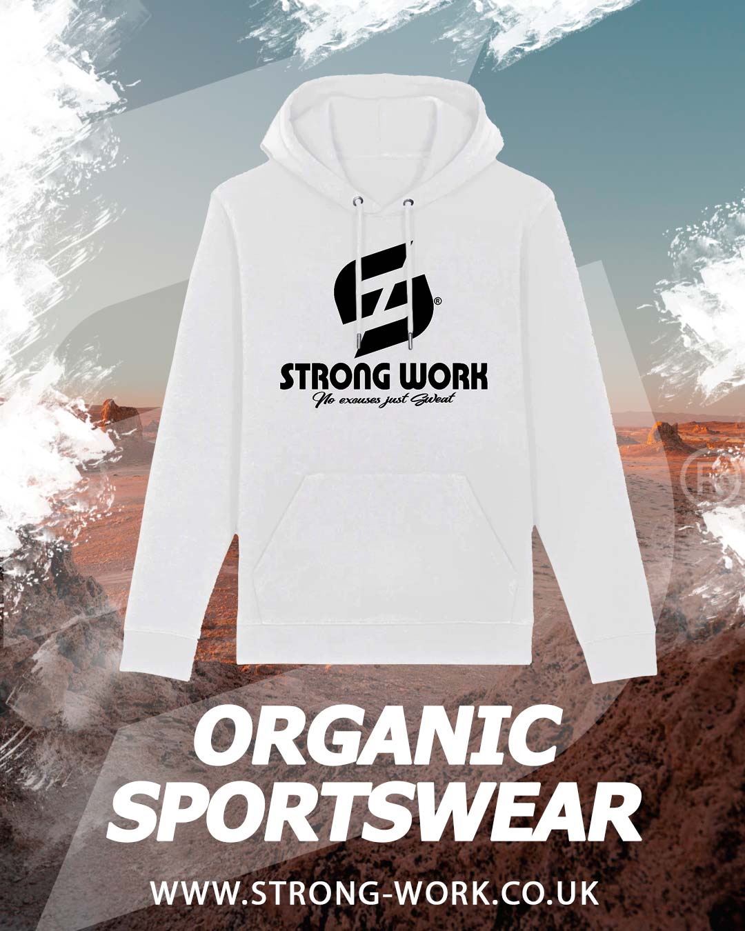 STRONG WORK SPORTSWEAR - SUSTAINABLE SWEATSHIRT - ORGANIC GYM WEAR