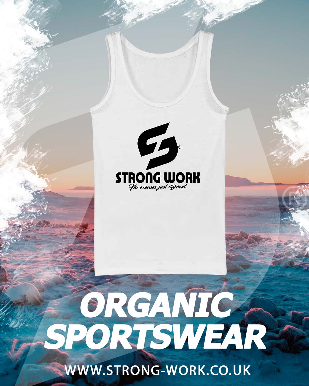 STRONG WORK SPORTSWEAR - SUSTAINABLE TANK TOP - ORGANIC GYMWEAR
