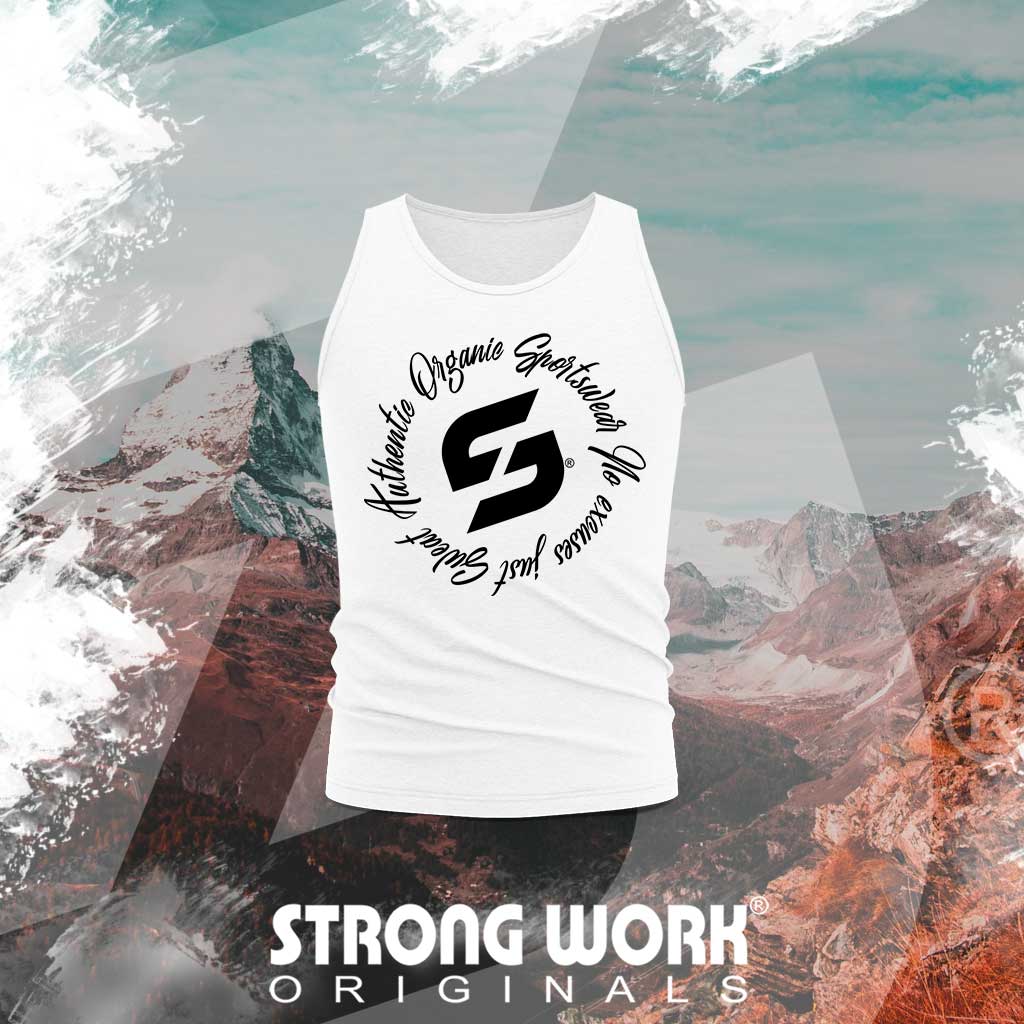STRONG WORK AUTHENTIC ORGANIC COTTON TANK TOP FOR MEN - STRONG WORK SPORTSWEAR