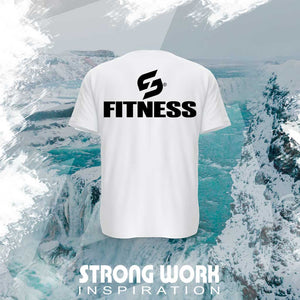 STRONG WORK SPORTSWEAR - STRONG WORK SHORT SLEEVE T-SHIRT IN ORGANIC COTTON "FITNESS" FOR MEN - BACK VIEW