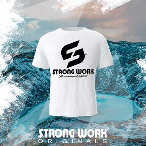 STRONG WORK SPORTSWEAR - STRONG WORK SHORT SLEEVE T-SHIRT IN ORGANIC COTTON "DO NOT ASK ME IF I'M TIRED BUT IF I'M DONE" FOR WOMEN 