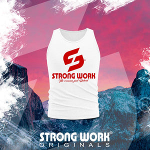 STRONG WORK ORIGINALS RED EDITION ORGANIC COTTON TANK TOP FOR MEN - STRONG WORK SPORTSWEAR
