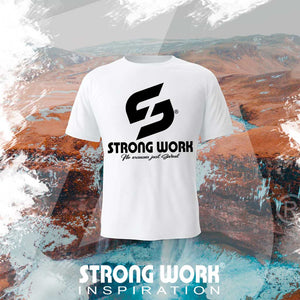 STRONG WORK SPORTSWEAR - Strong Work Inspiration No excuses just Sweat Black Edition organic cotton short sleeve T-shirt for men 