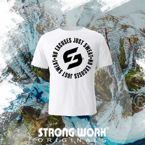 STRONG WORK SPORSTWEAR - Strong Work No excuses just Sweat organic cotton short sleeve T-shirt for men