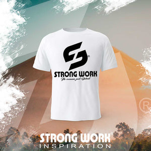 STRONG WORK SPORTSWEAR - STRONG WORK SHORT SLEEVE T-SHIRT IN ORGANIC COTTON "ATHLETE" FOR MEN - SUSTAINABLE GYM WEAR - ORGANIC SPORTSWEAR - FACE VIEW